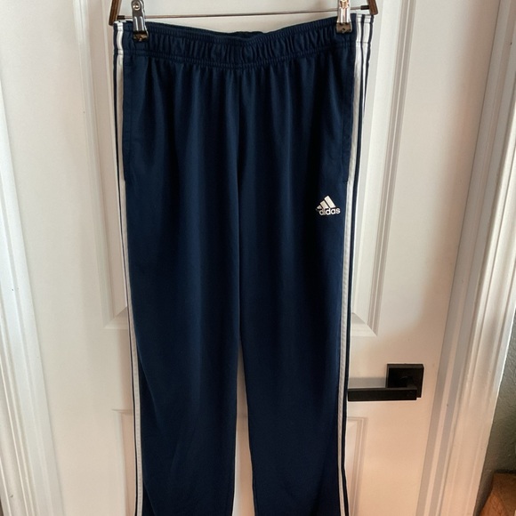 Adidas - Drawstring Elastic Waist Athletic Pants - Blue - Men’s Size Medium - Picture 1 of 13